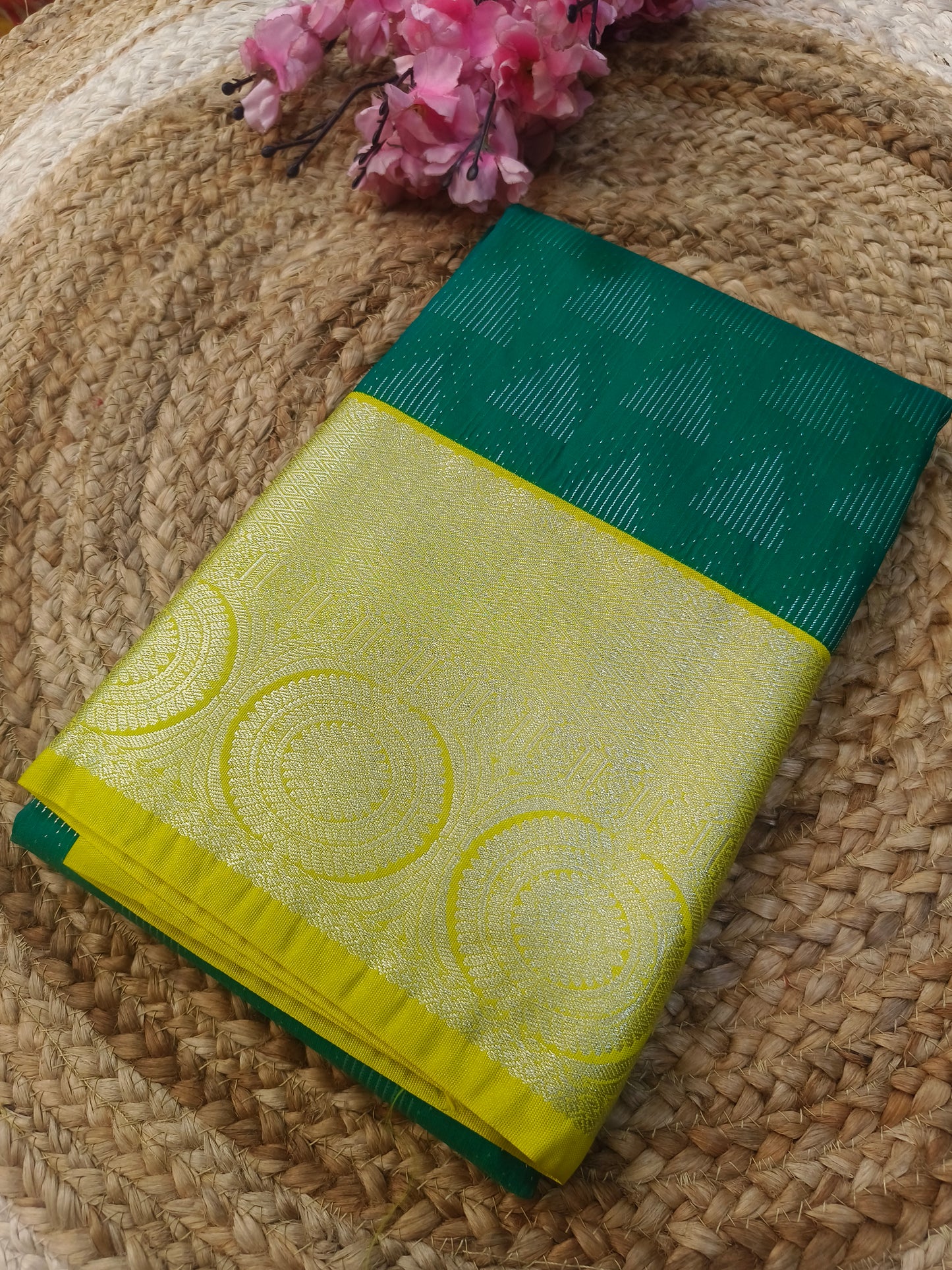 Green kanjivaram silk saree