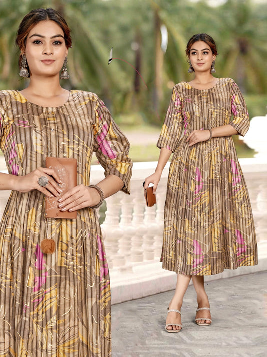 Beige Anarkali Top