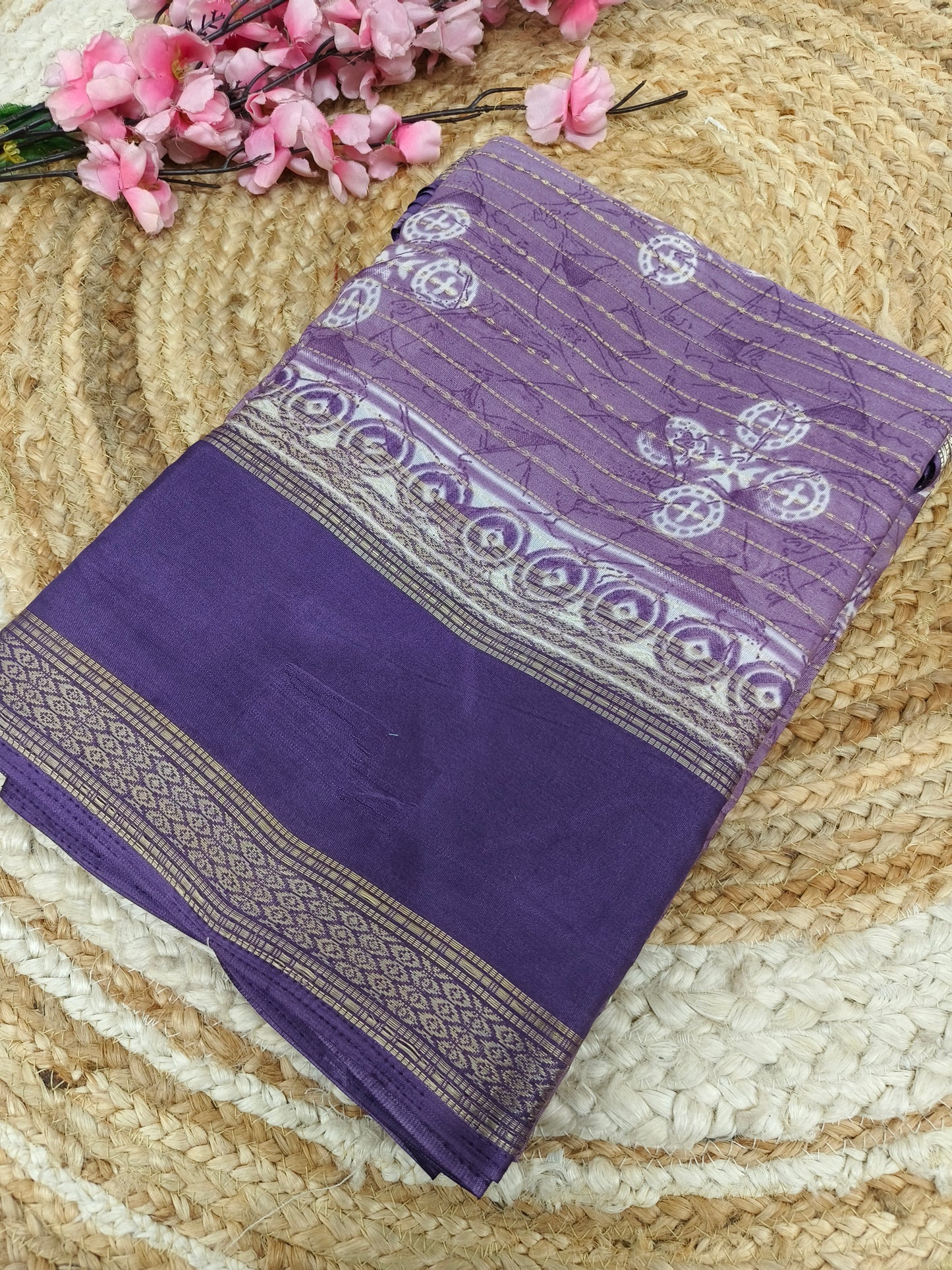 Lavender Dola Silk Saree
