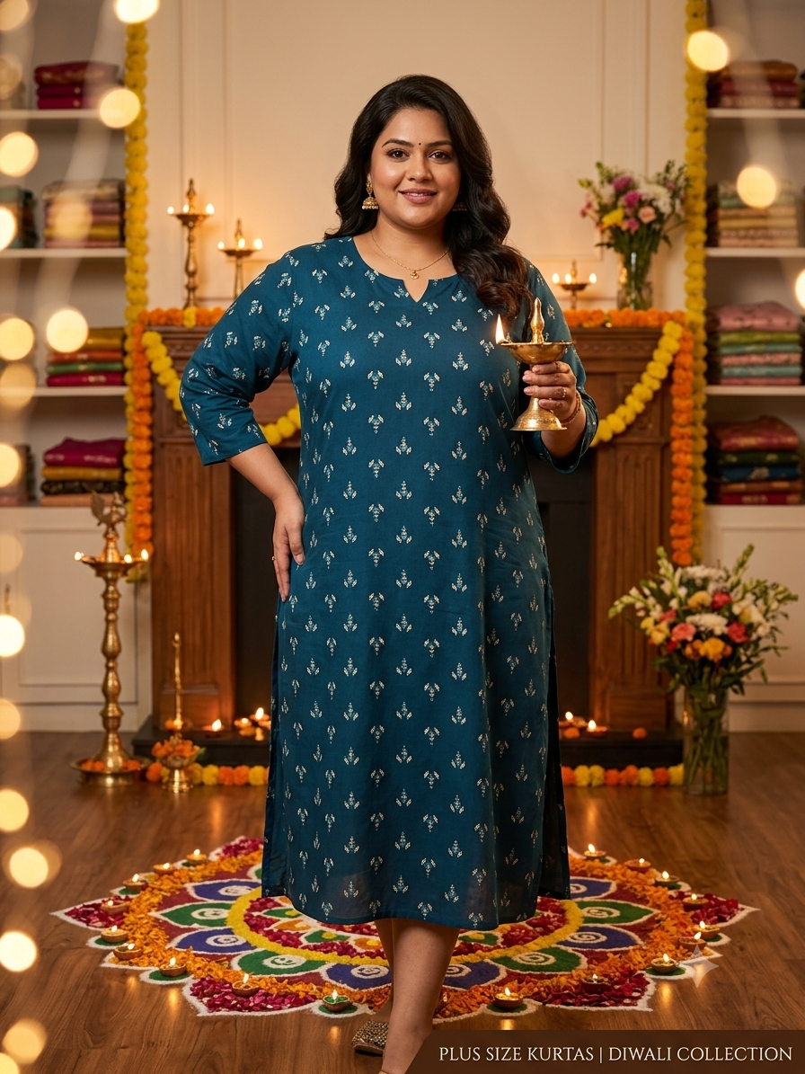 Blue Rayon straight kurta