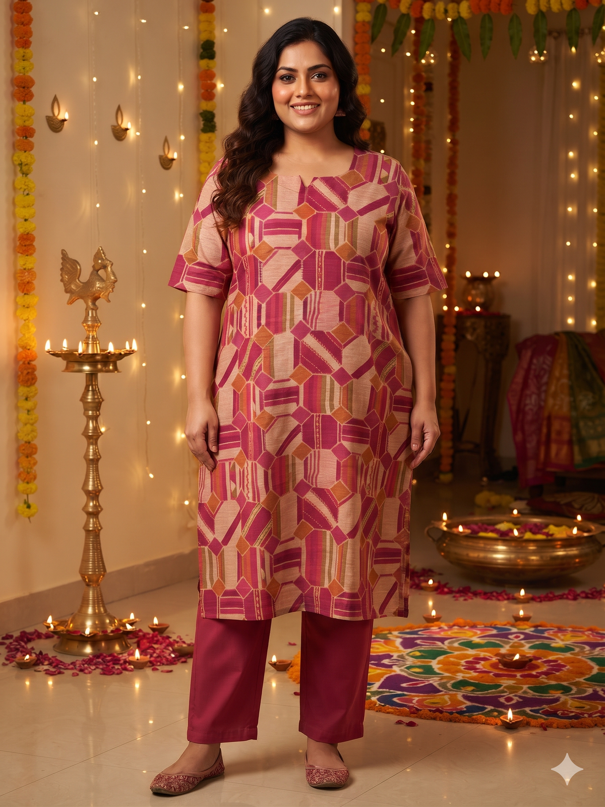 Wine Rayon straight kurta