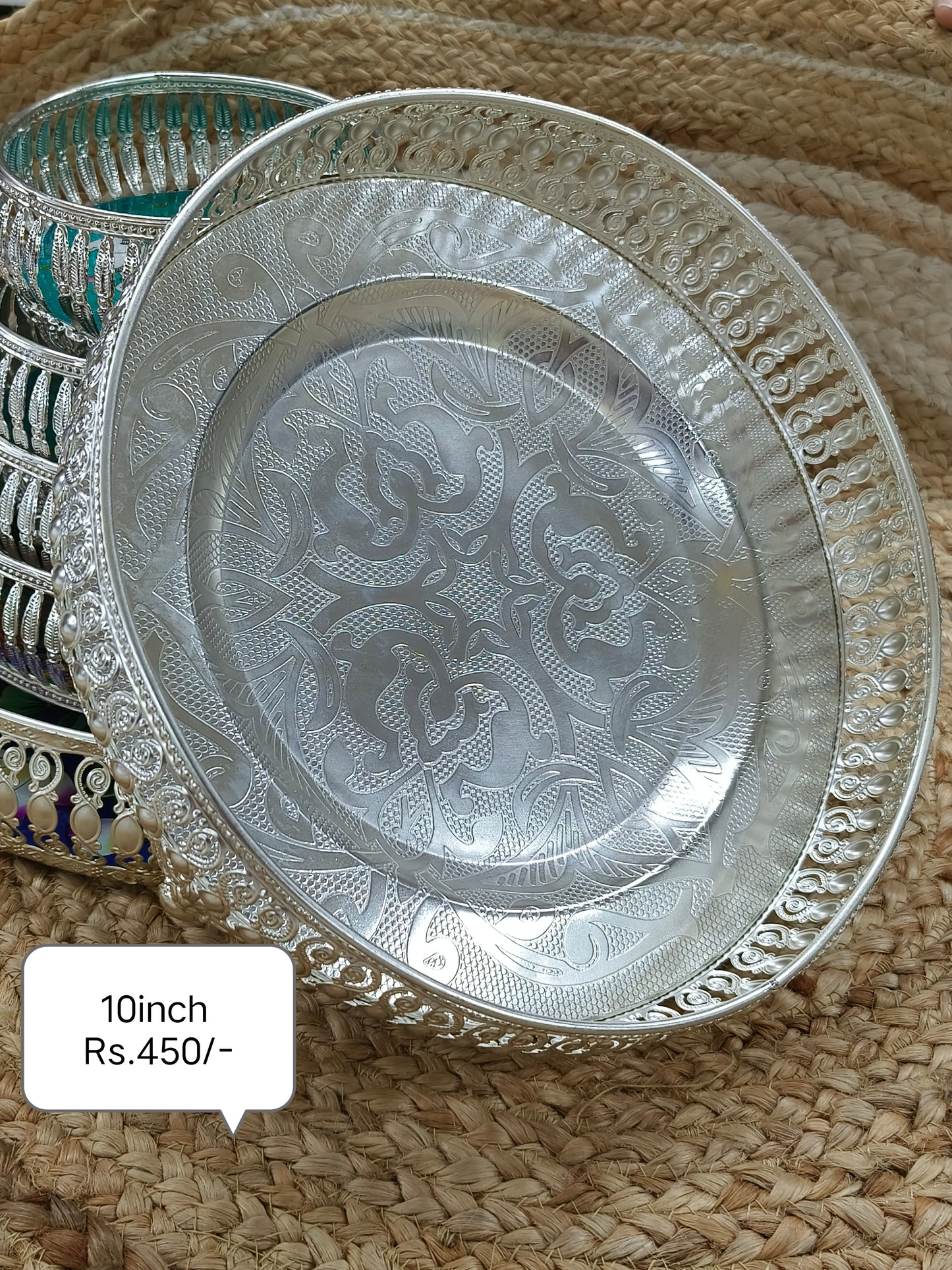 Decorative printed metal tray 10inches