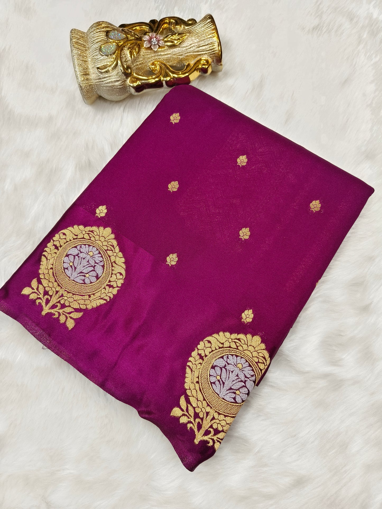 Wine viscose silk saree