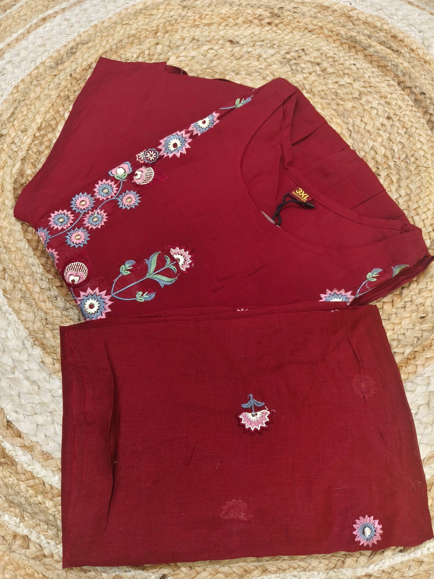 Maroon designer Aline suit