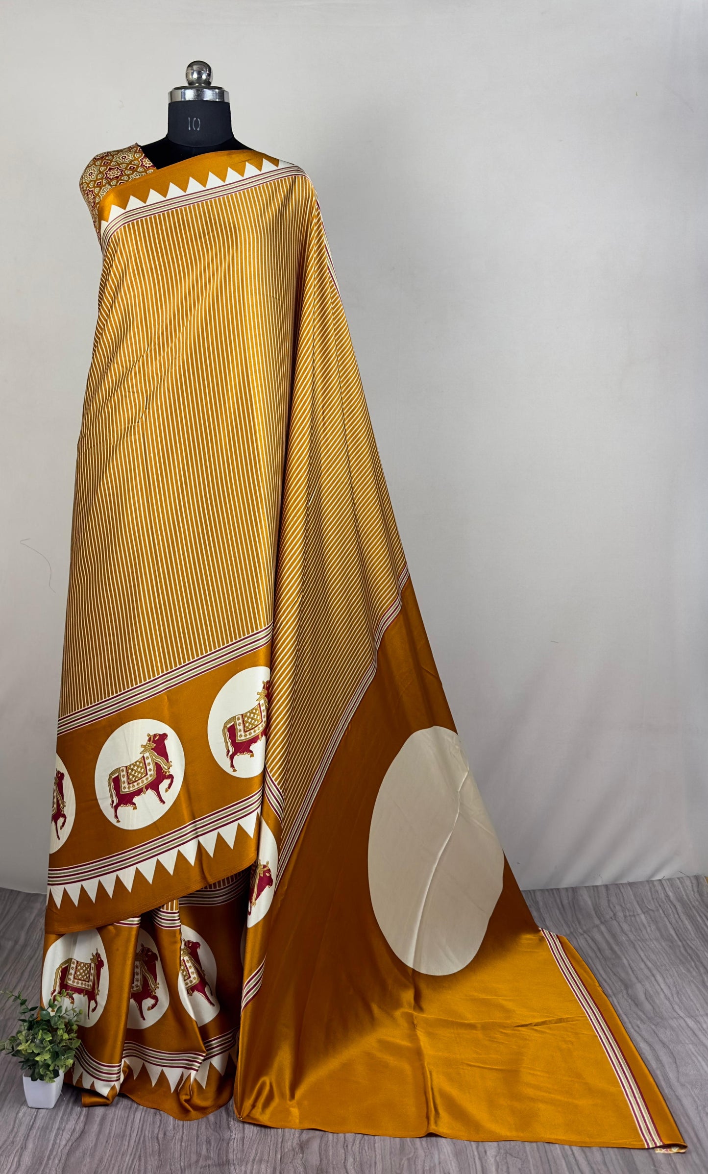 Yellow semi Modal silk saree