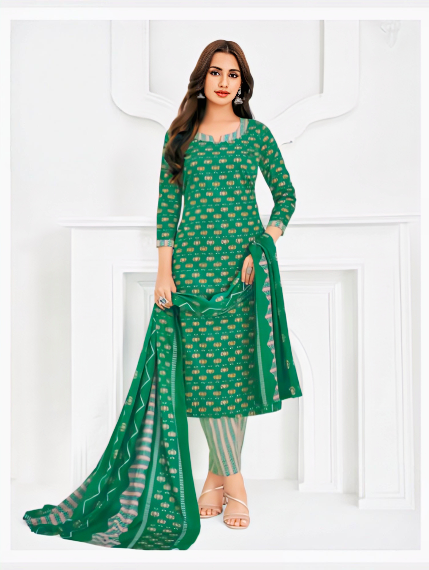 Sea Green pure cotton suits