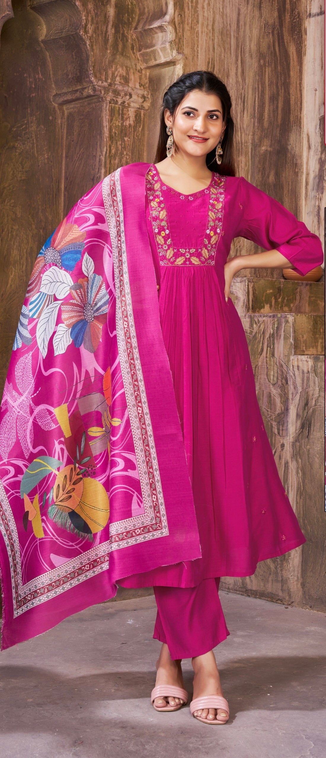 Pink Elegant Aline designer suits