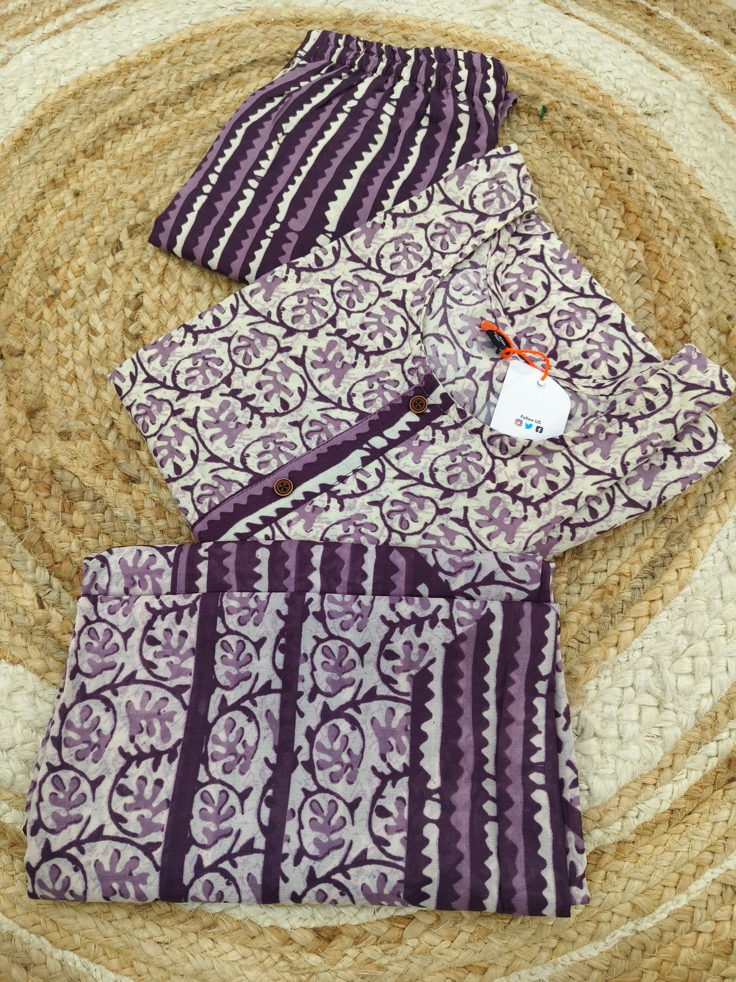 Wine Cotton sets with duppatta