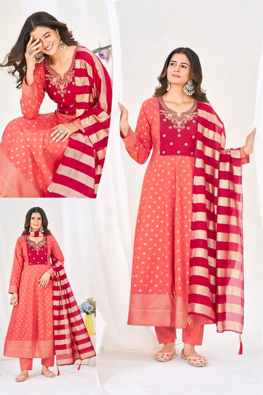 Peach Plus size salwar suites