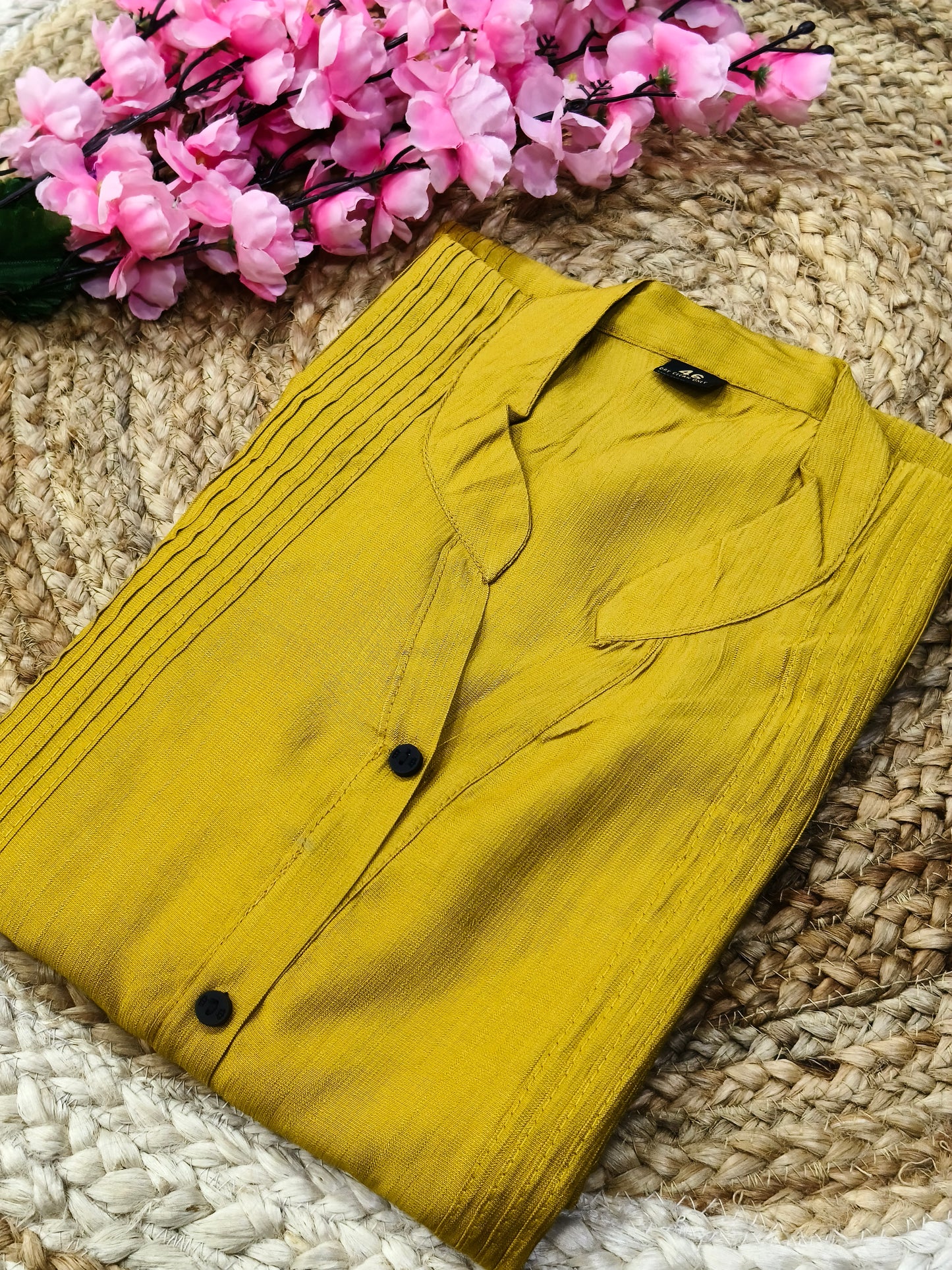 Mustard Yellow Plain Kurti