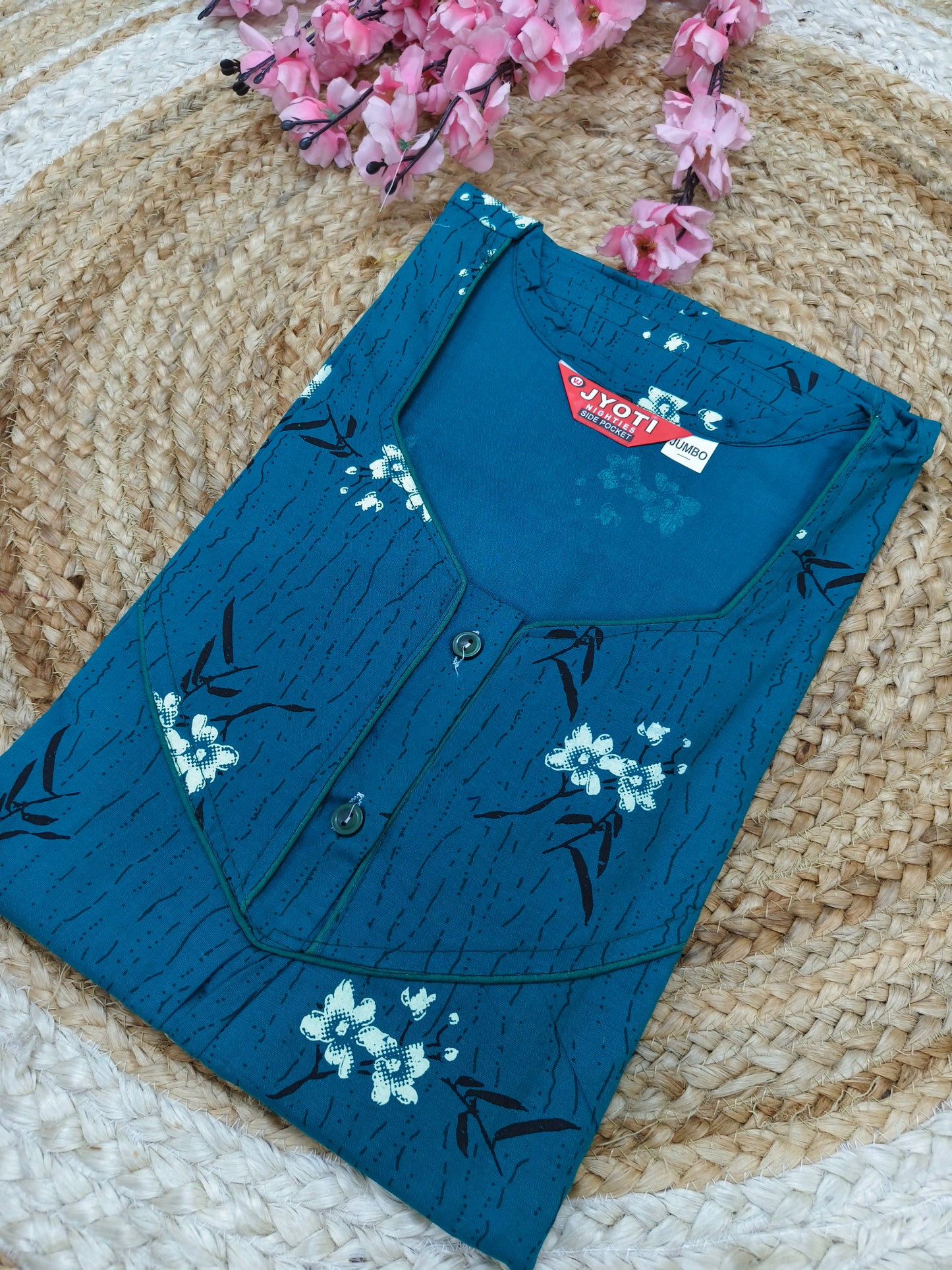 Blue pure cotton Nighty