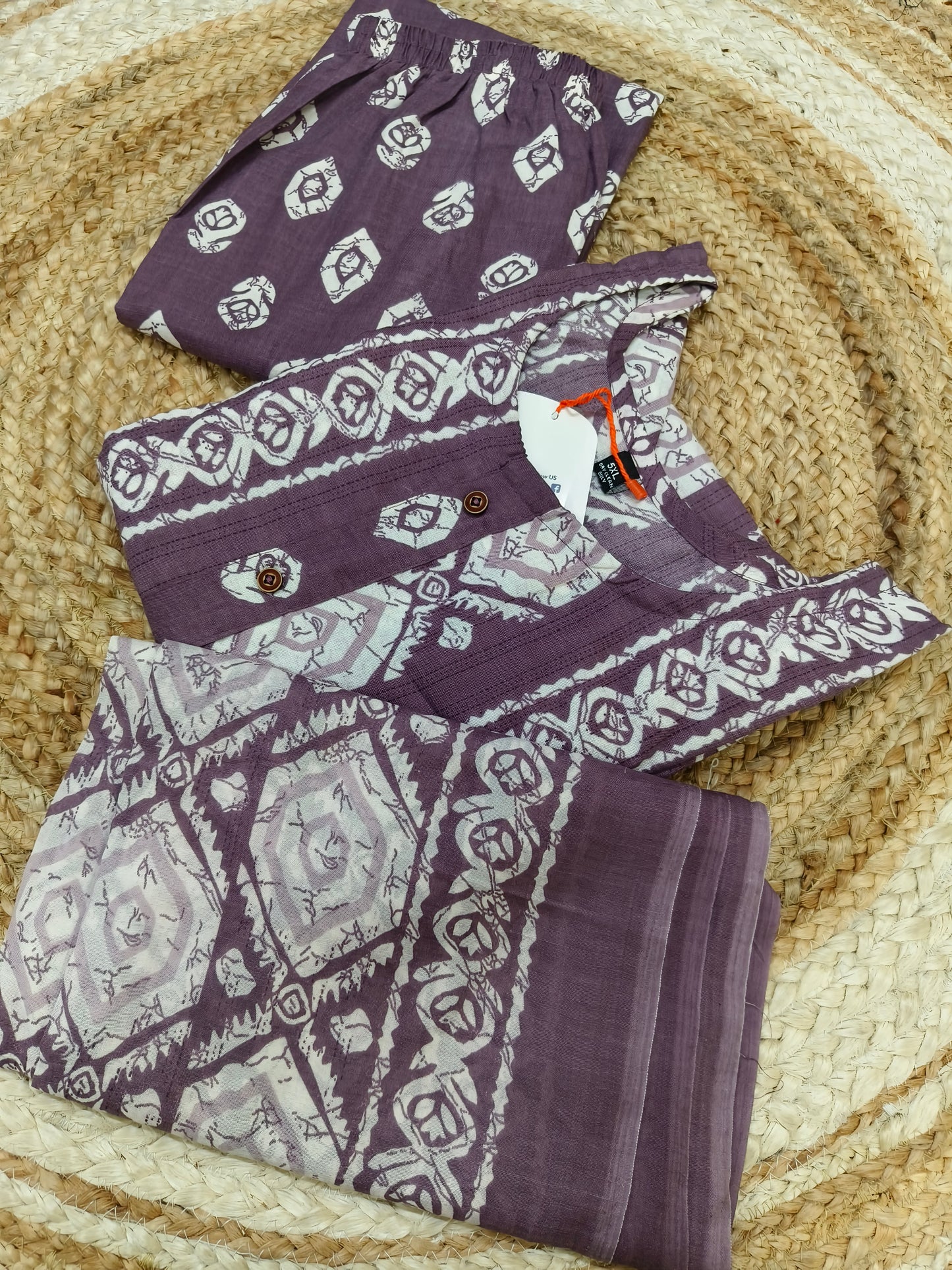 Wine Cotton sets with duppatta