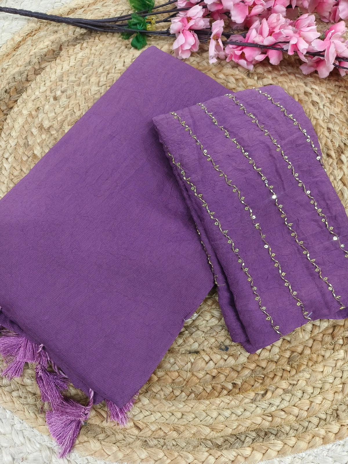 Lavender Elegant designer saree