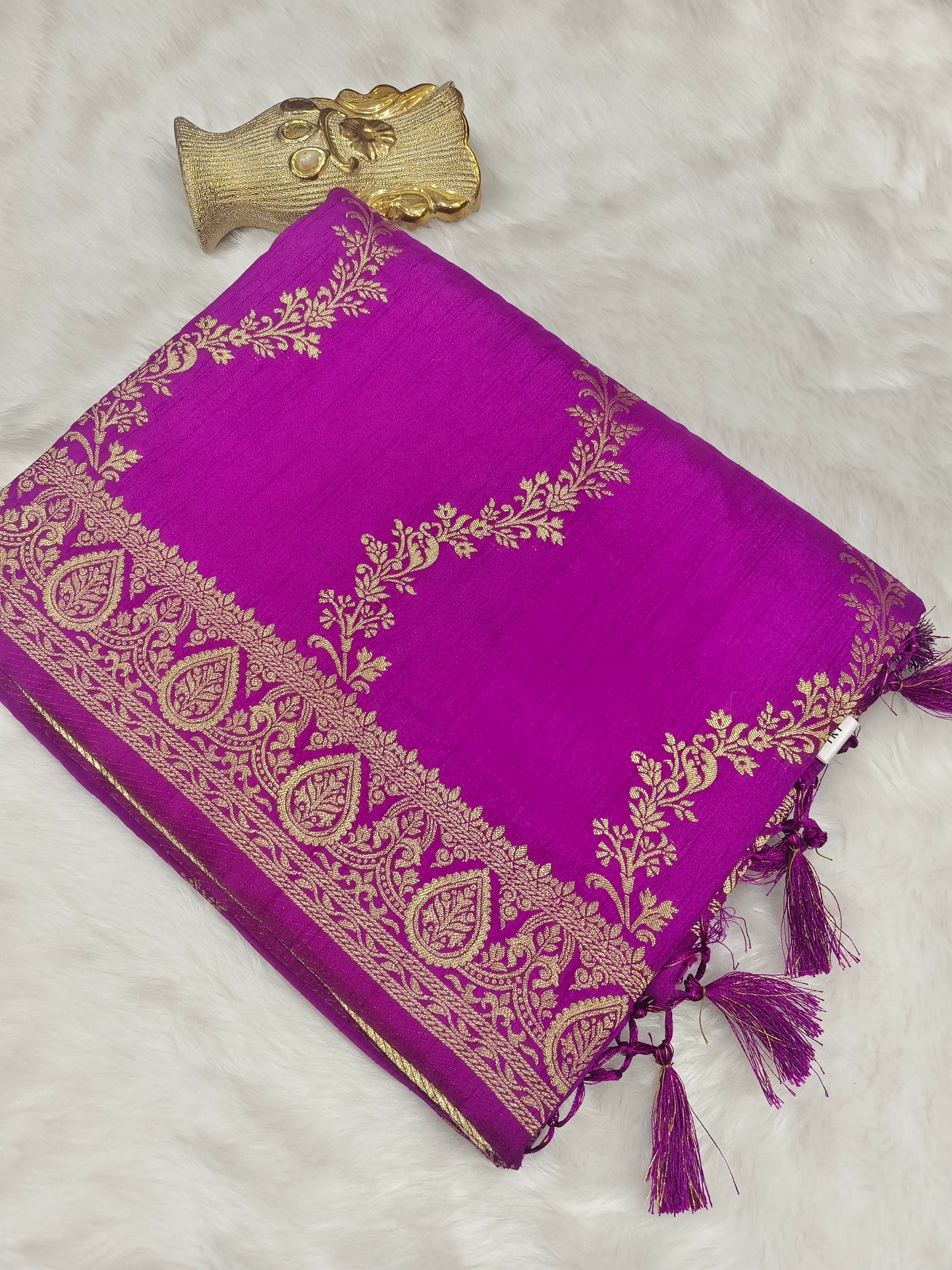 Purple mulberry silk saree