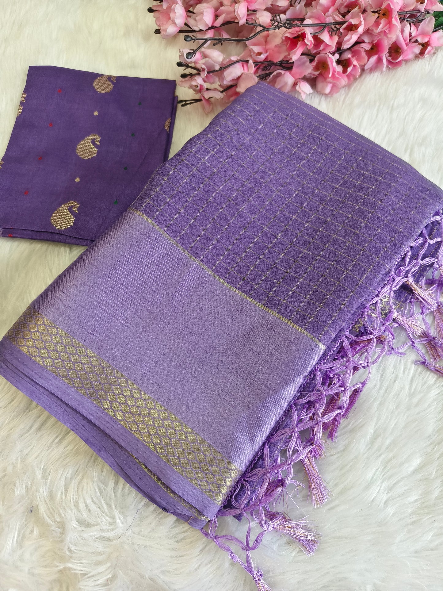 Lavender Soft viscose silk saree
