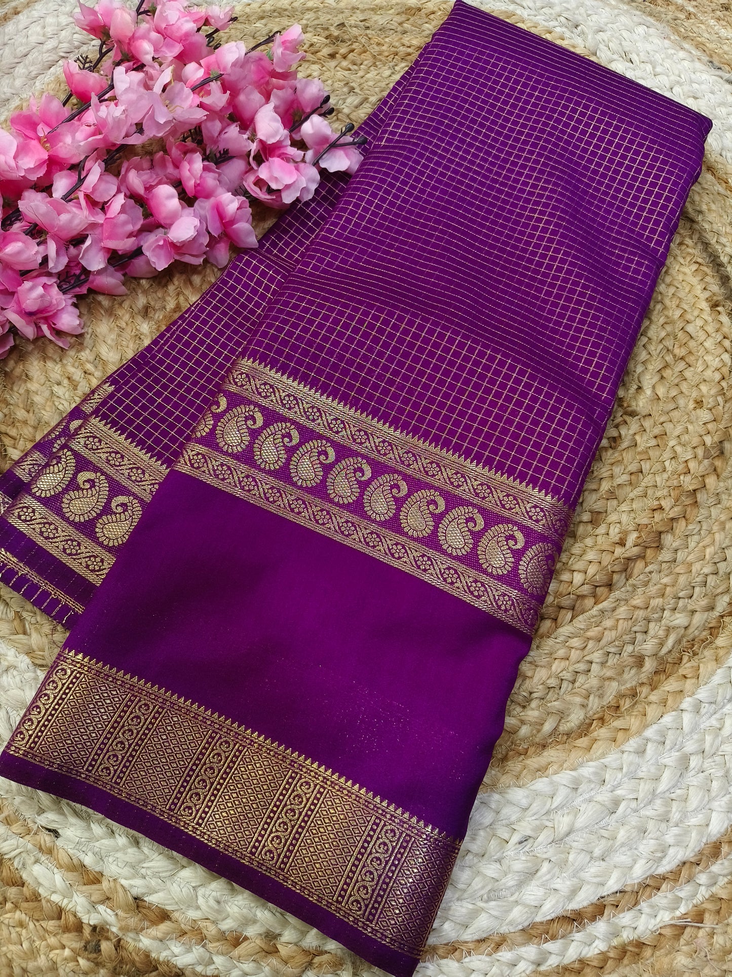 Wine semi silk saree