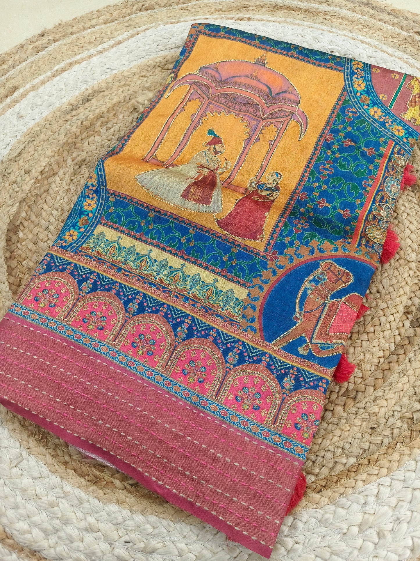 Rani Pink Heritage Silk saree