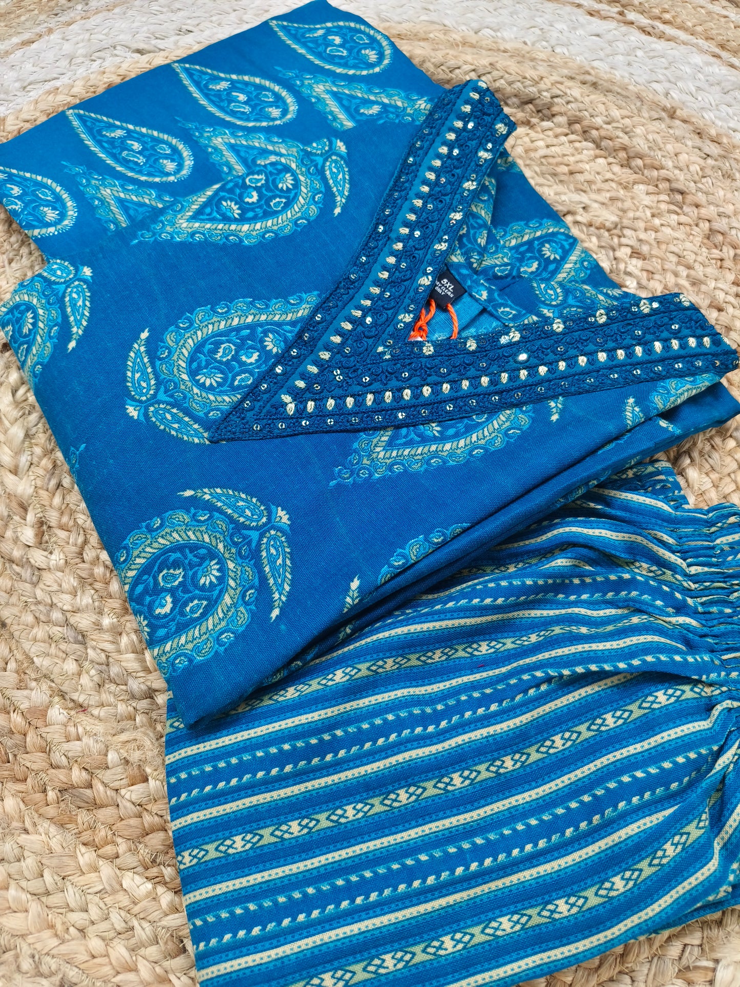 Blue Cotton sets with duppatta