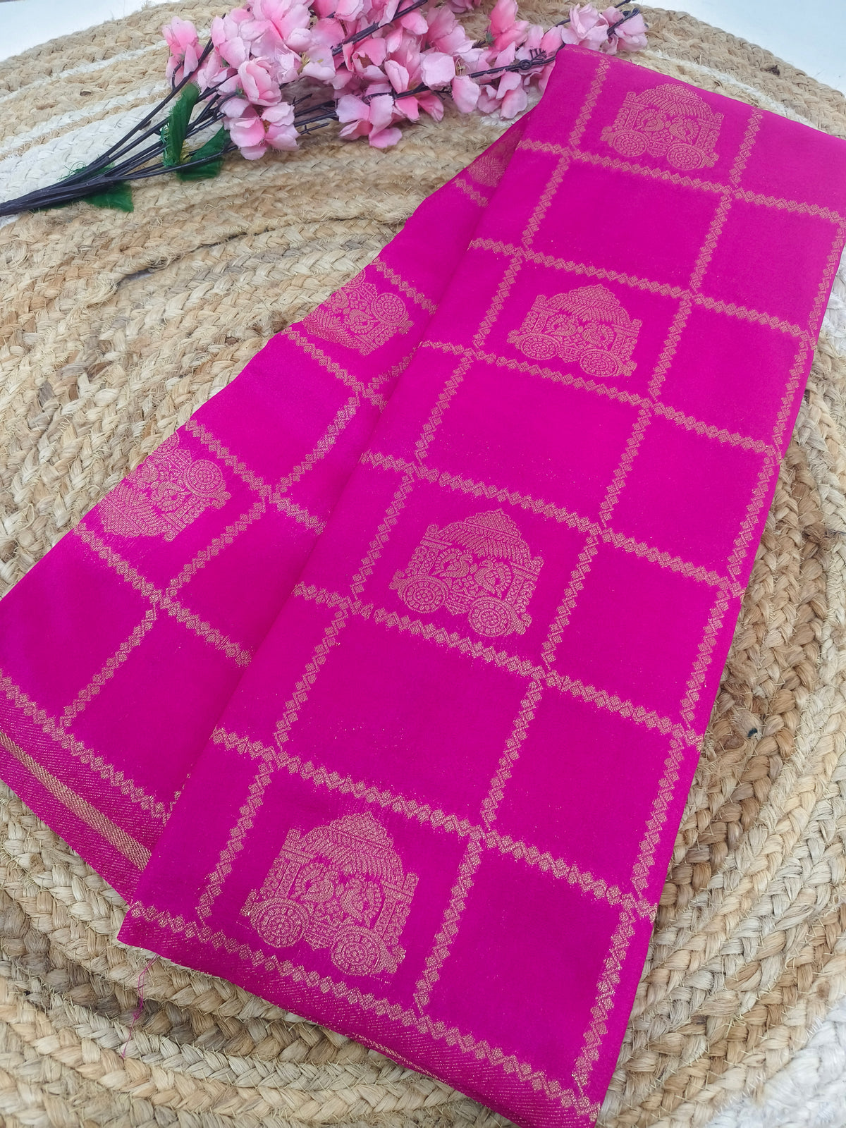 Rani Pink Elegant crape silk saree