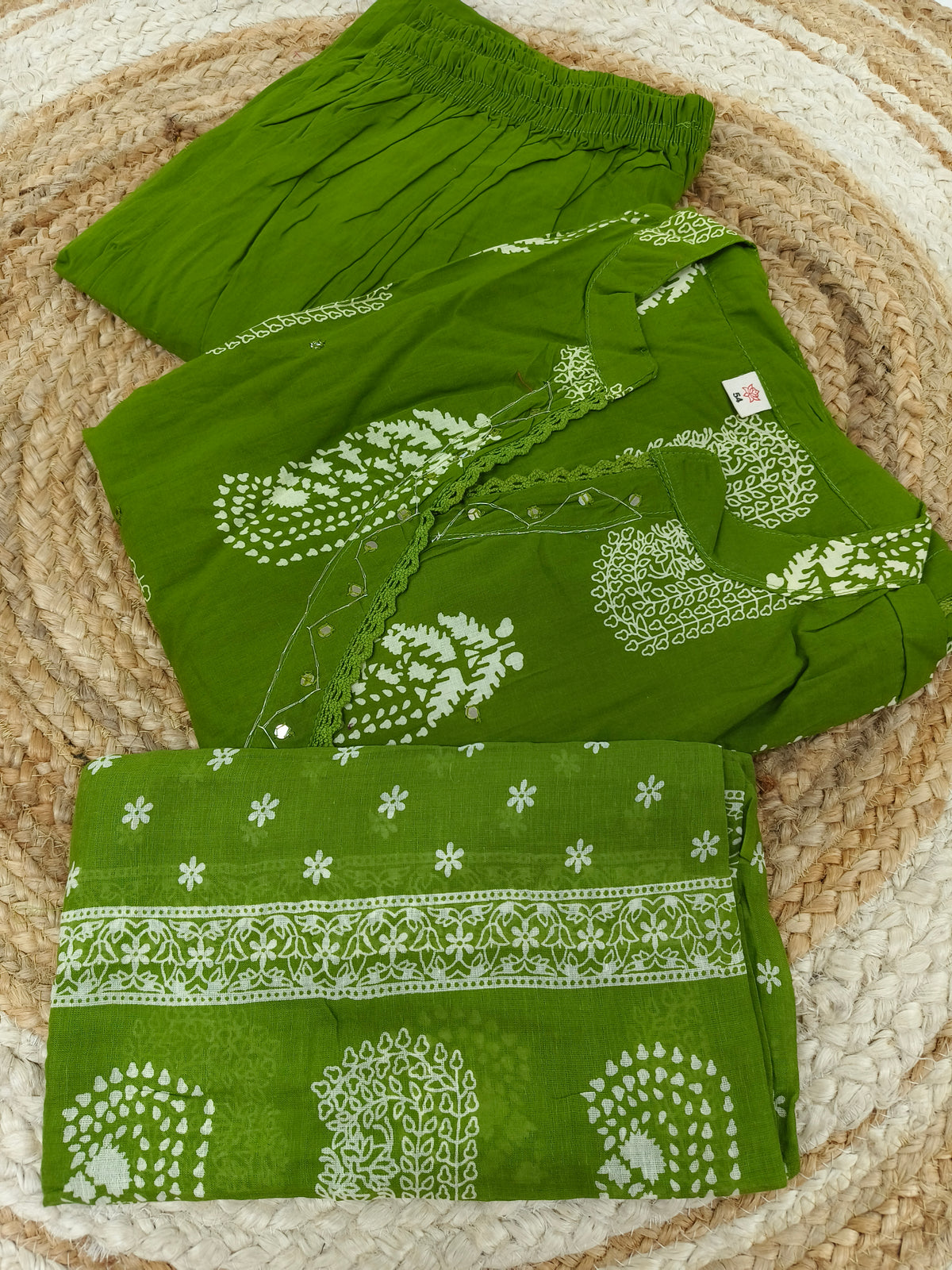 Parrot green Pure cotton suits