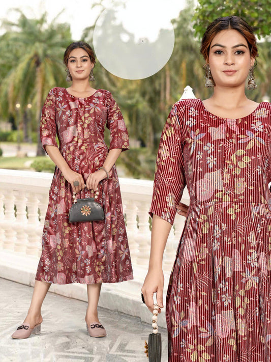 Maroon Anarkali top
