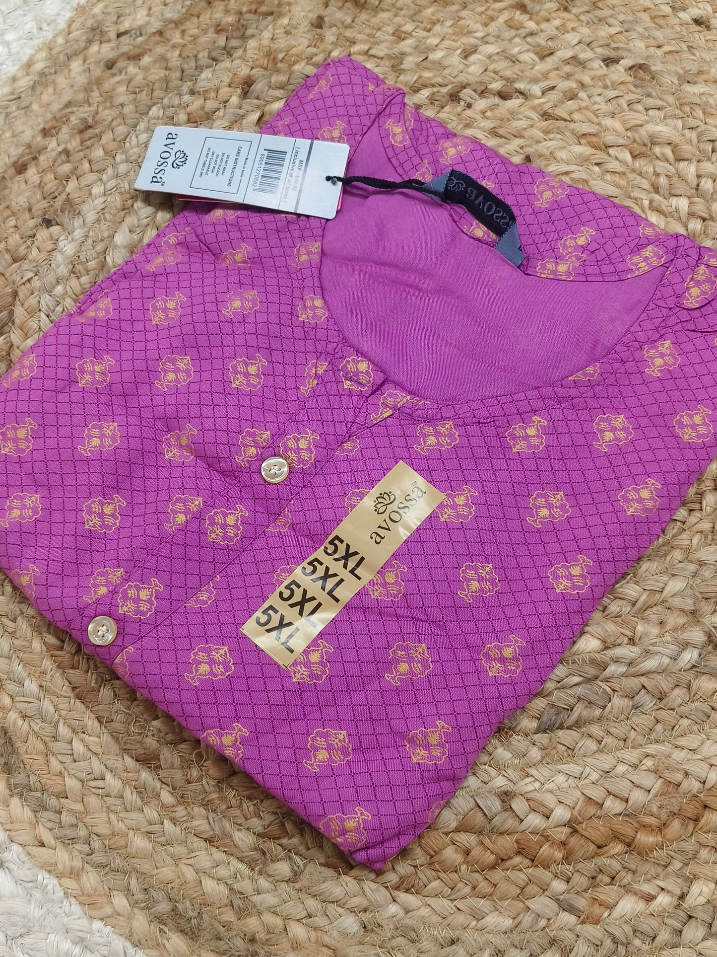 Pink Rayon straight kurta