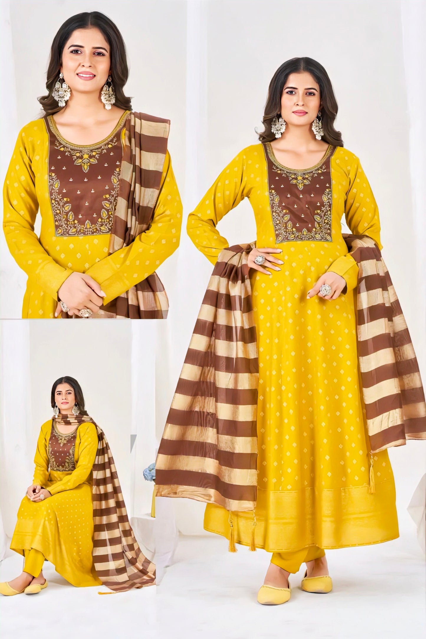 Yellow Plus size salwar suites