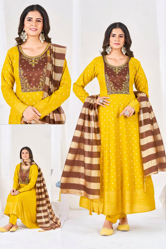 Yellow Plus size salwar suites