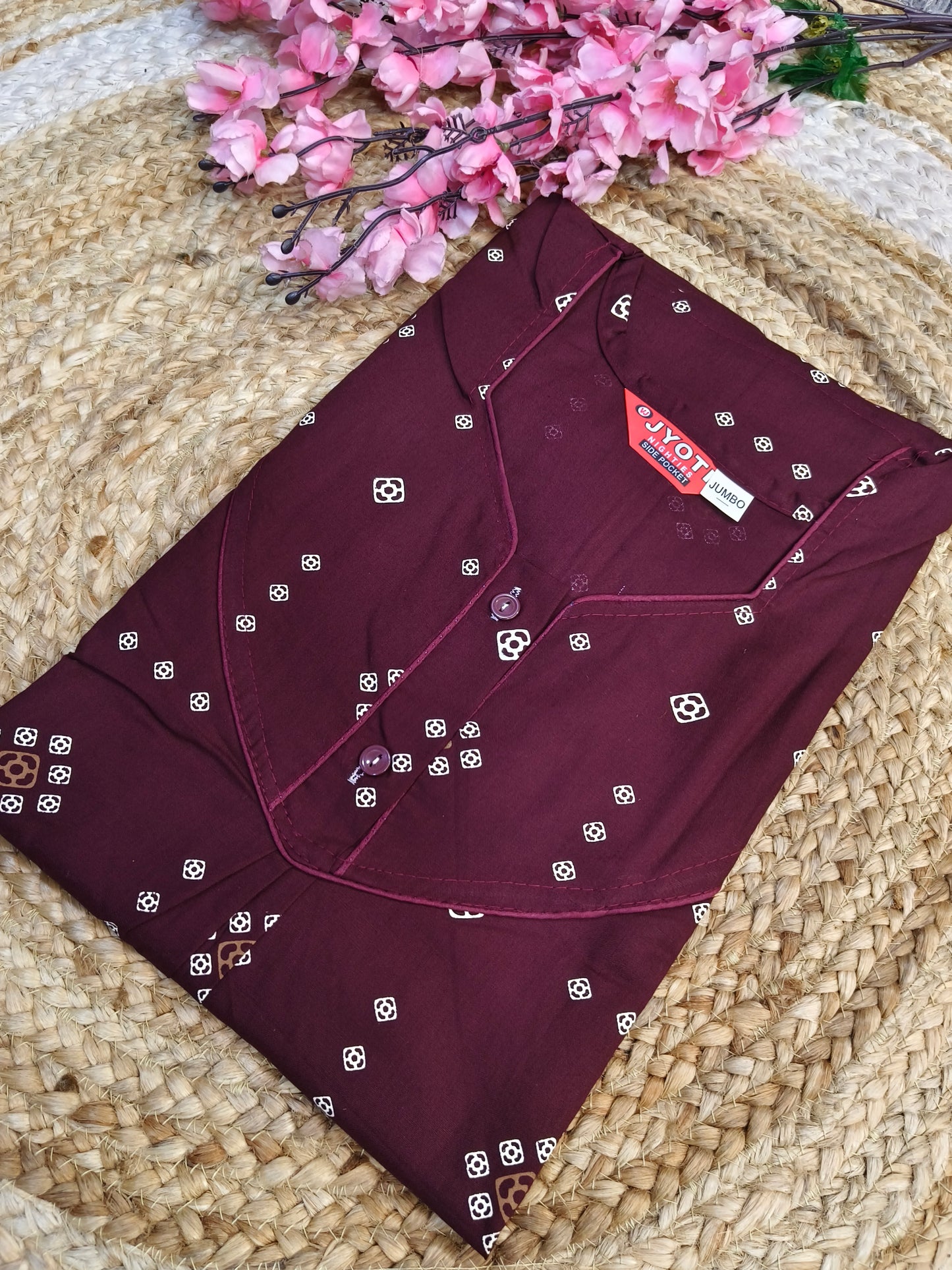 Wine Pure cotton Nighty