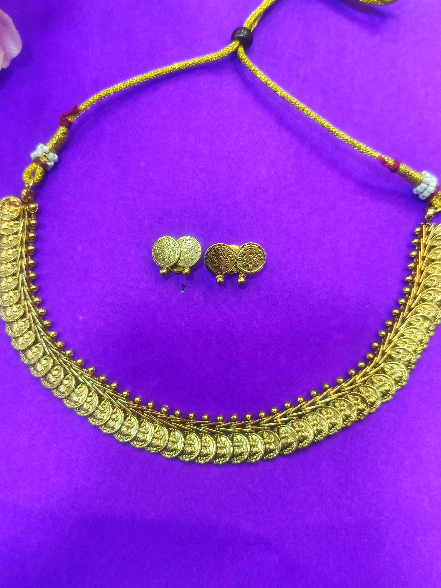 Lakshmi coin design Gold plated Necklace