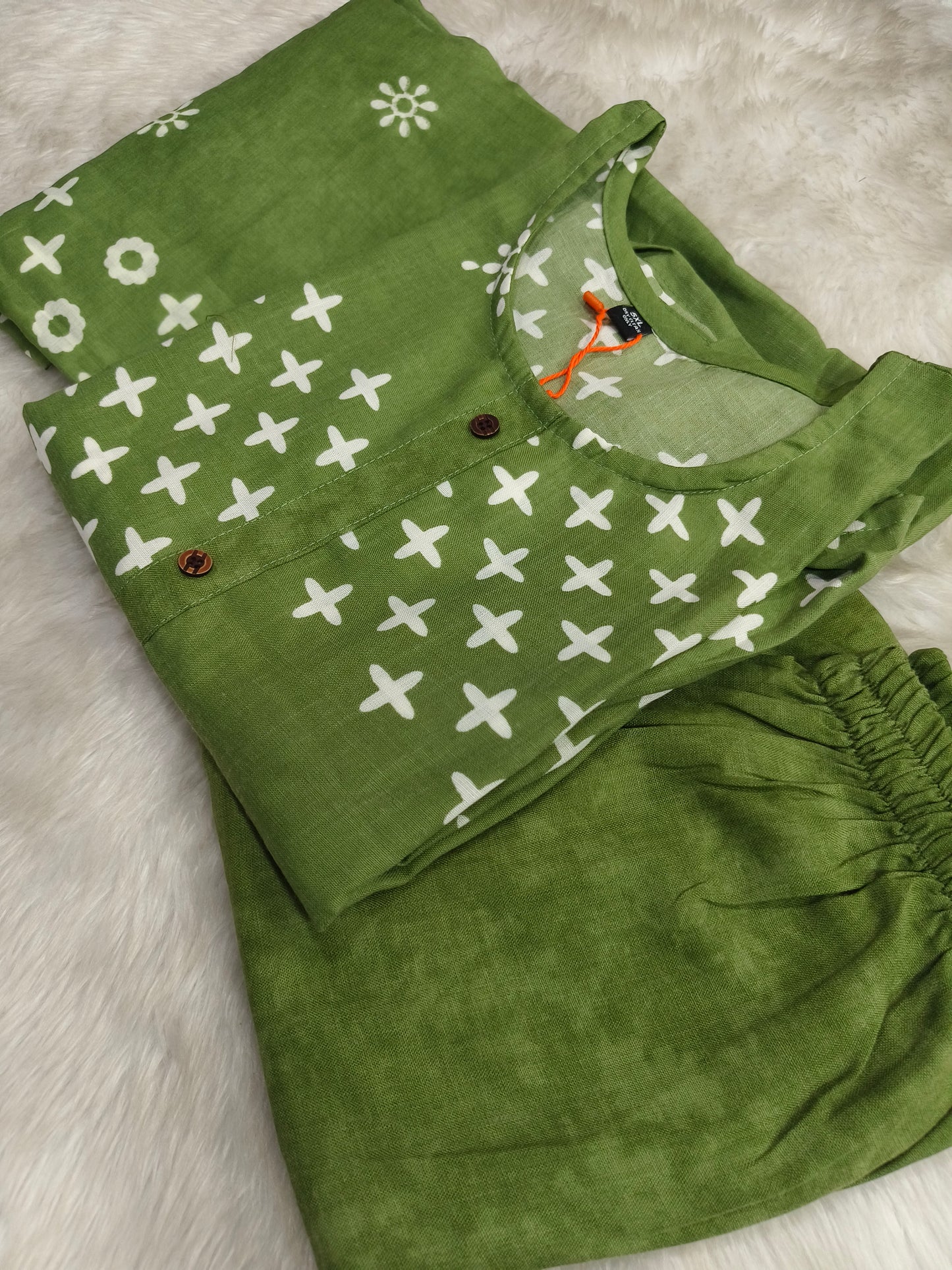 Green Cotton sets with duppata