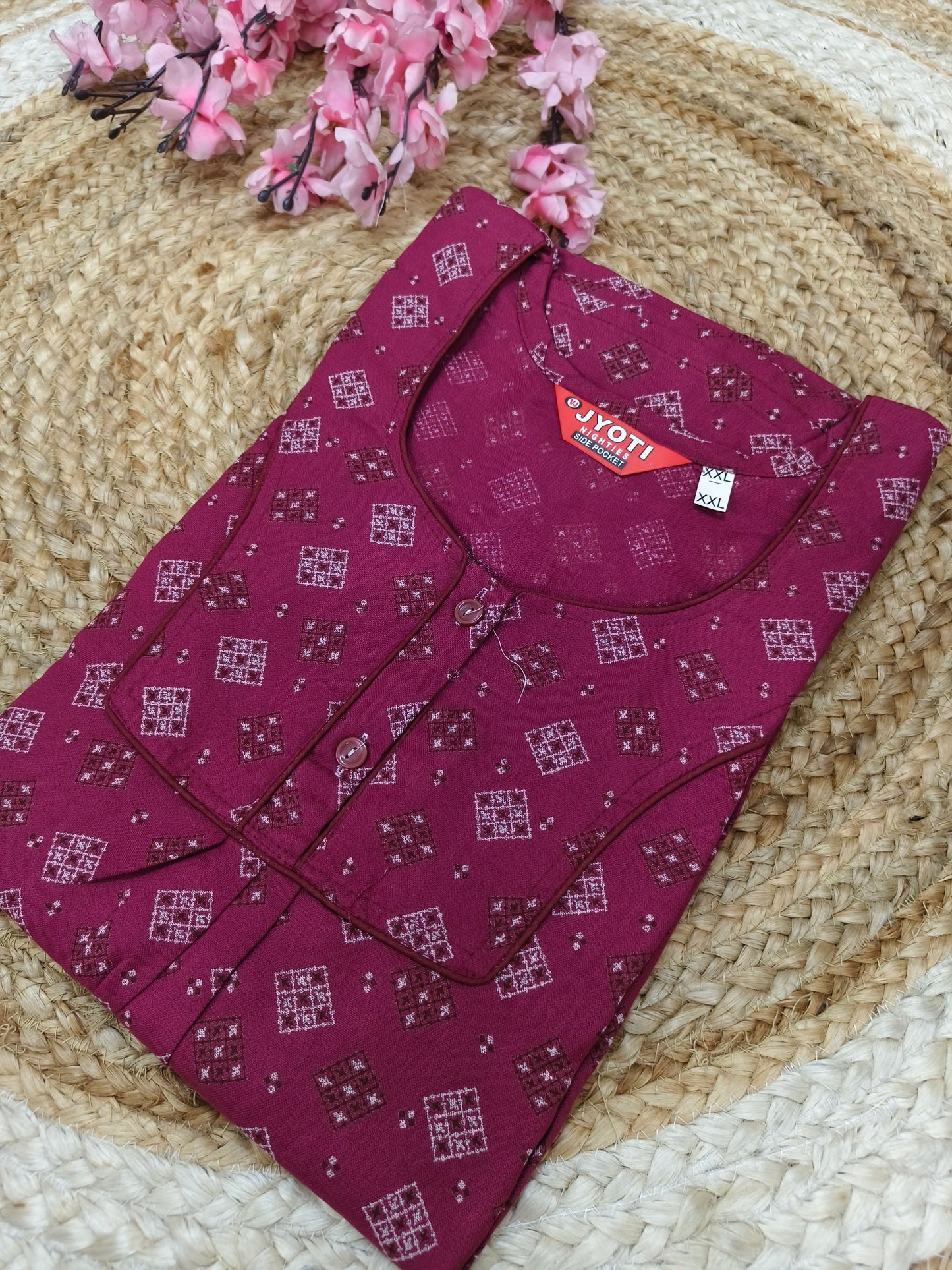 Wine pure cotton Nighty