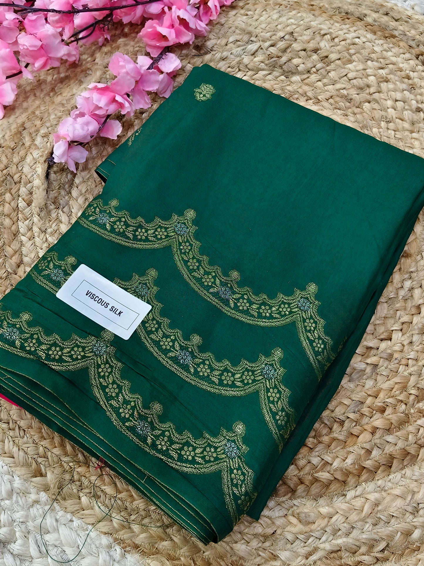 Green viscous silk saree