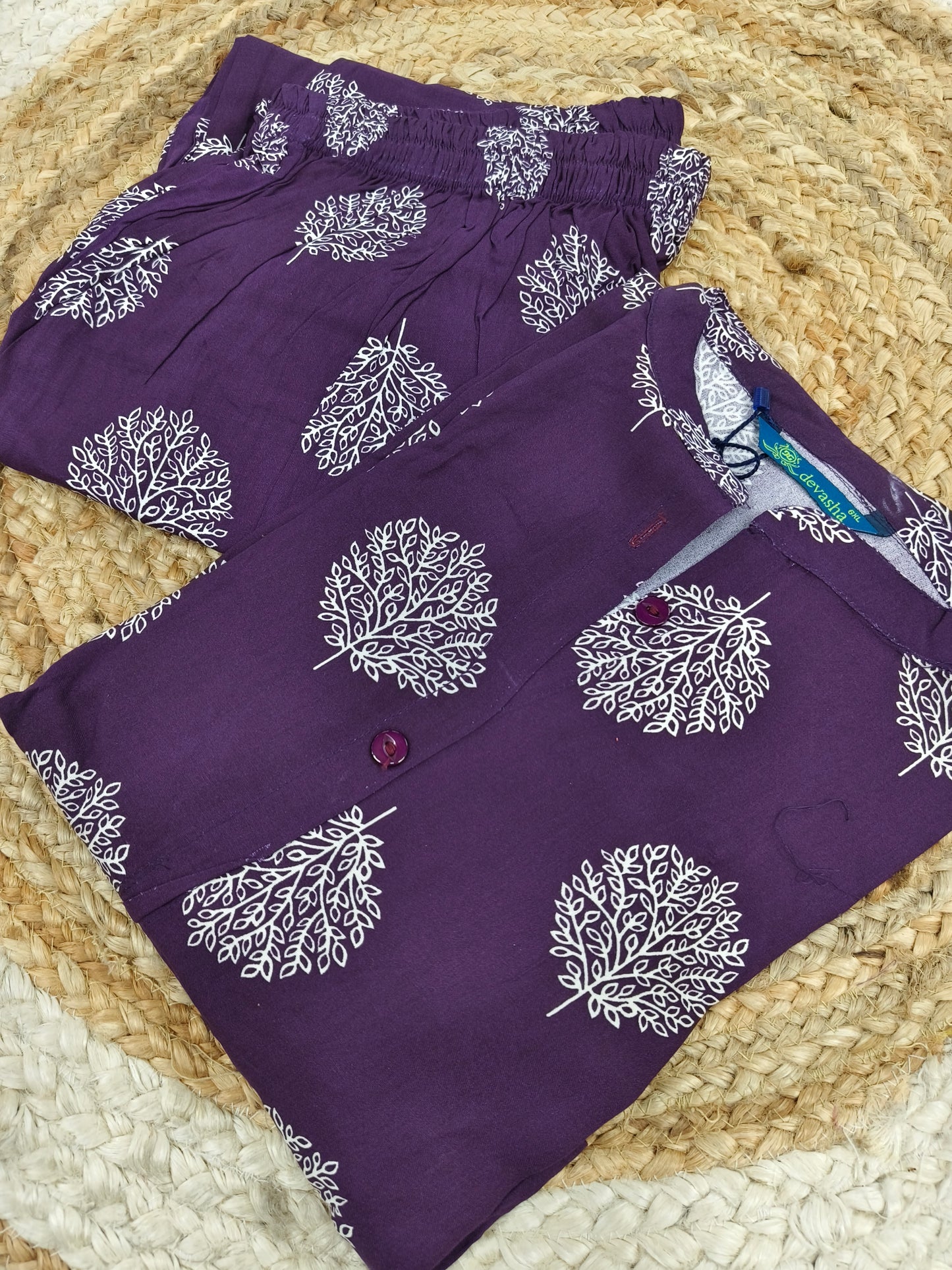 Wine rayon cord set