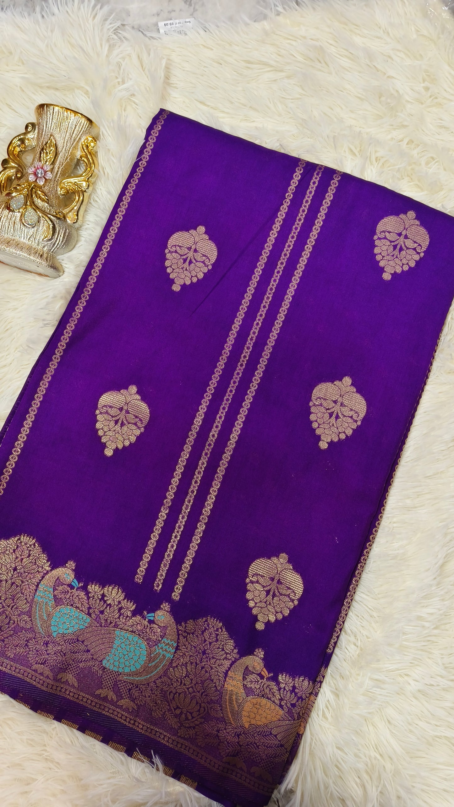 Purple Meenakari Silk Saree