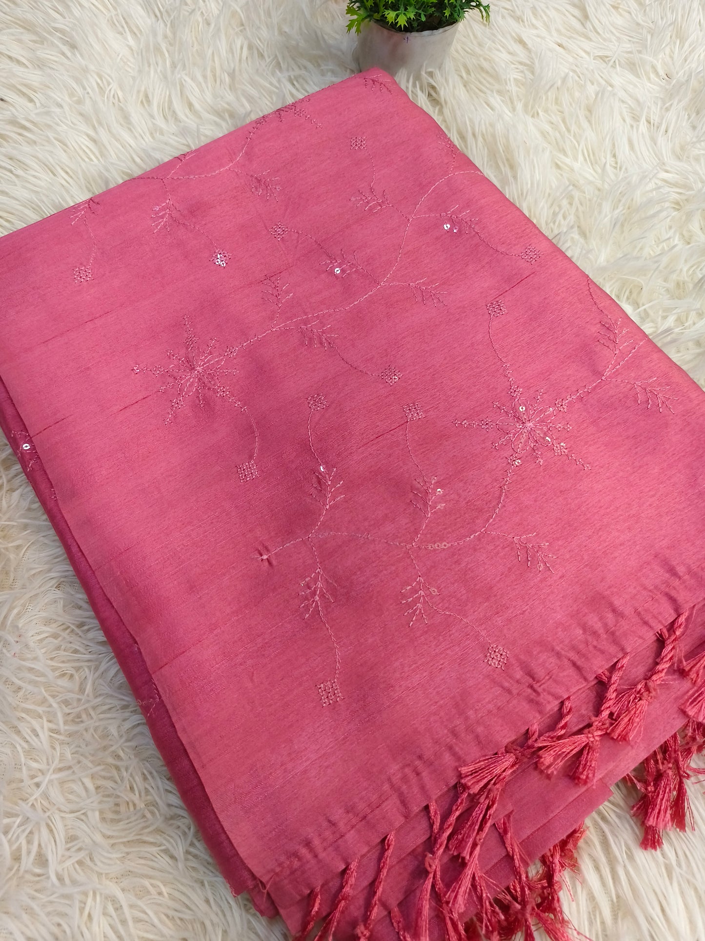 Light pink Elegant Matka silk saree