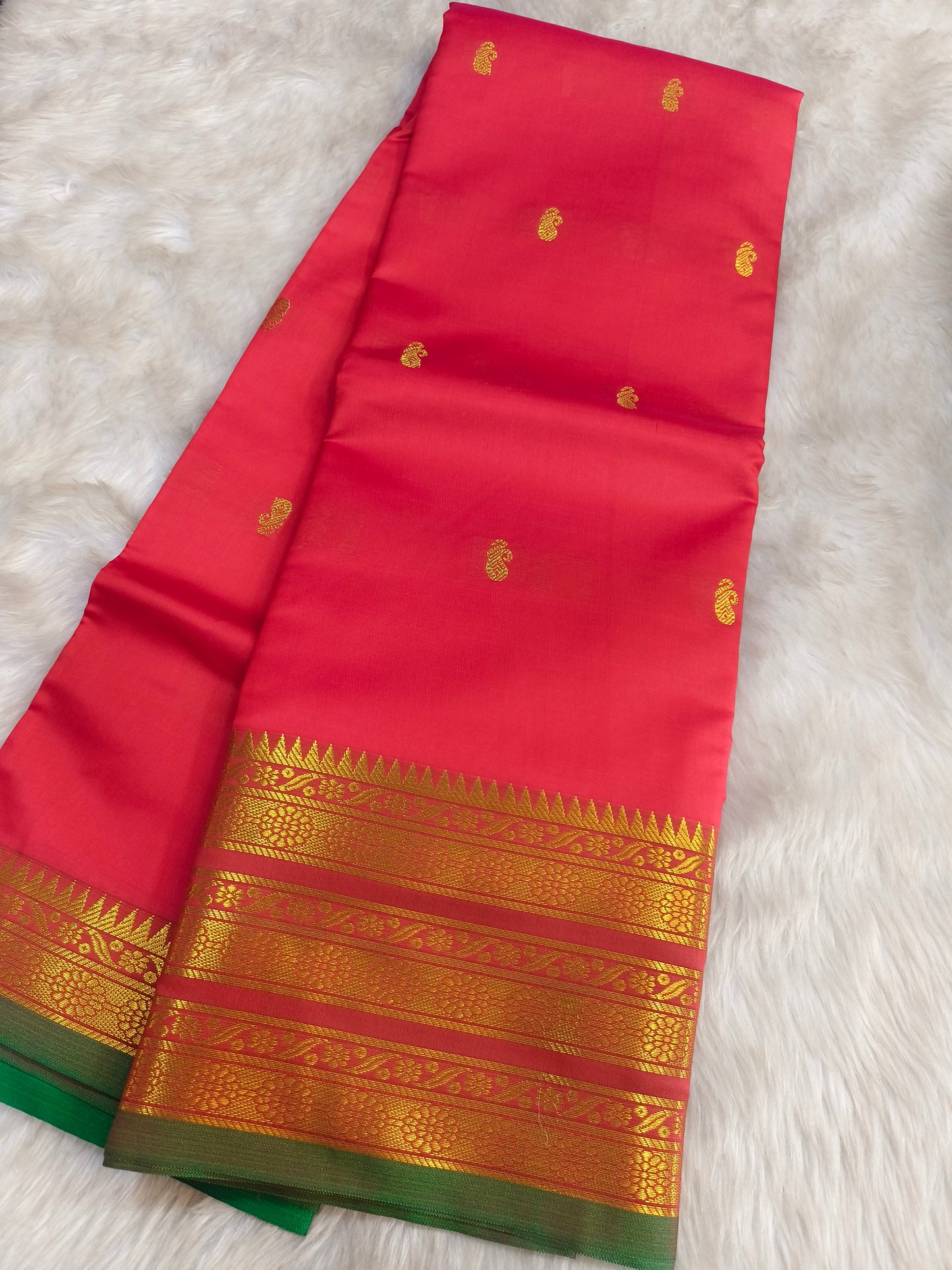 Red Semi kanchi silk saree