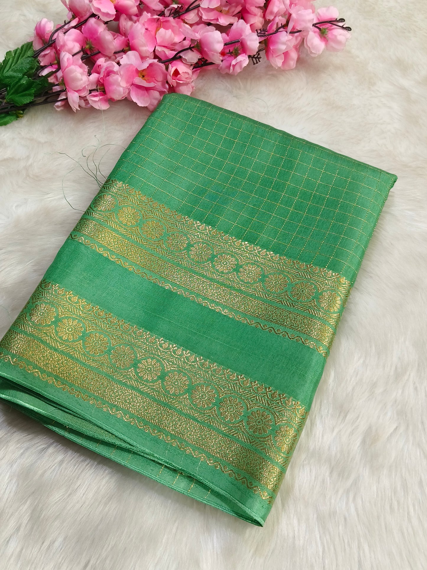 Green Munga silk saree