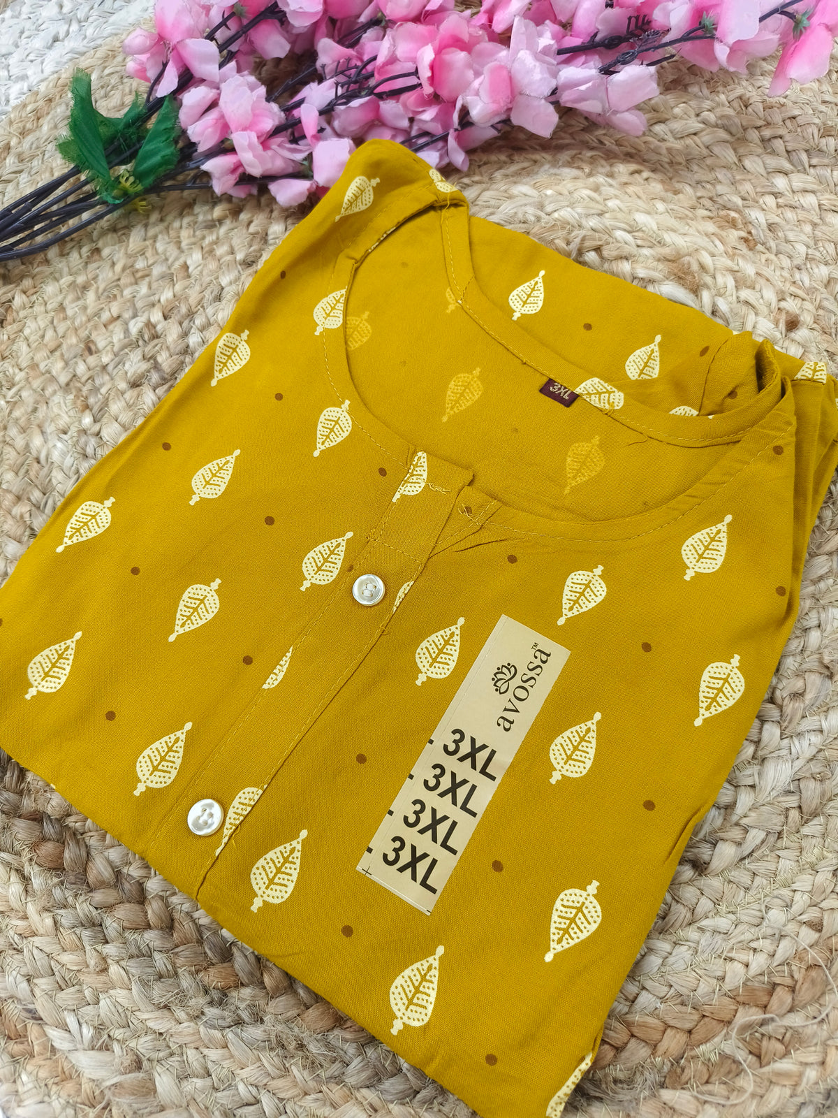 Yellow Rayon straight kurta