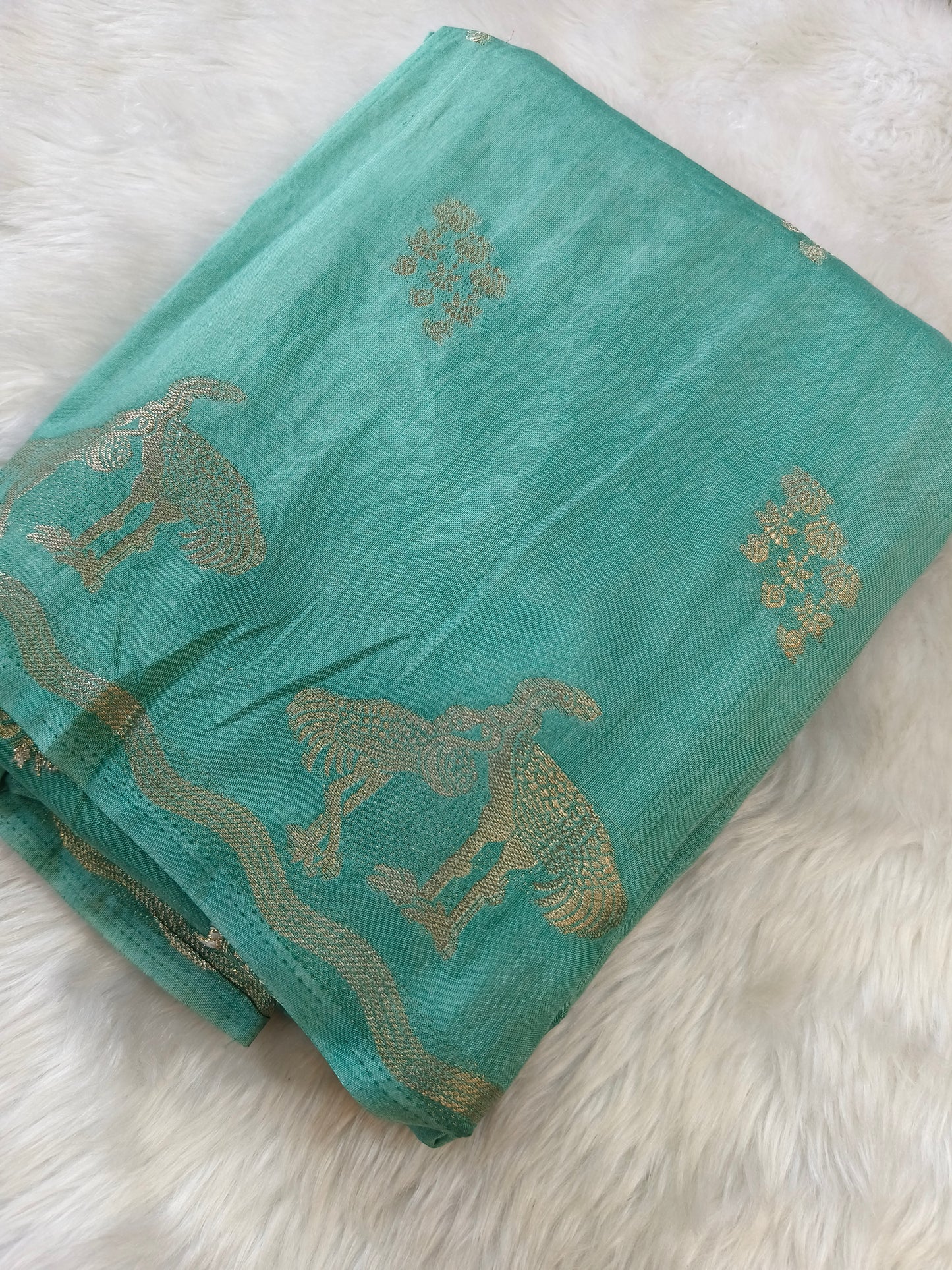 Blue semi silk saree