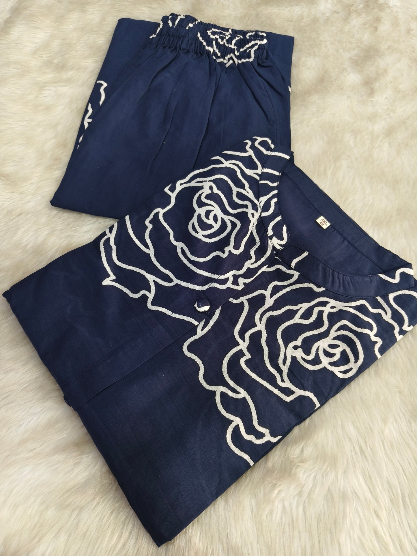 Navy Blue pure cotton Cord Set