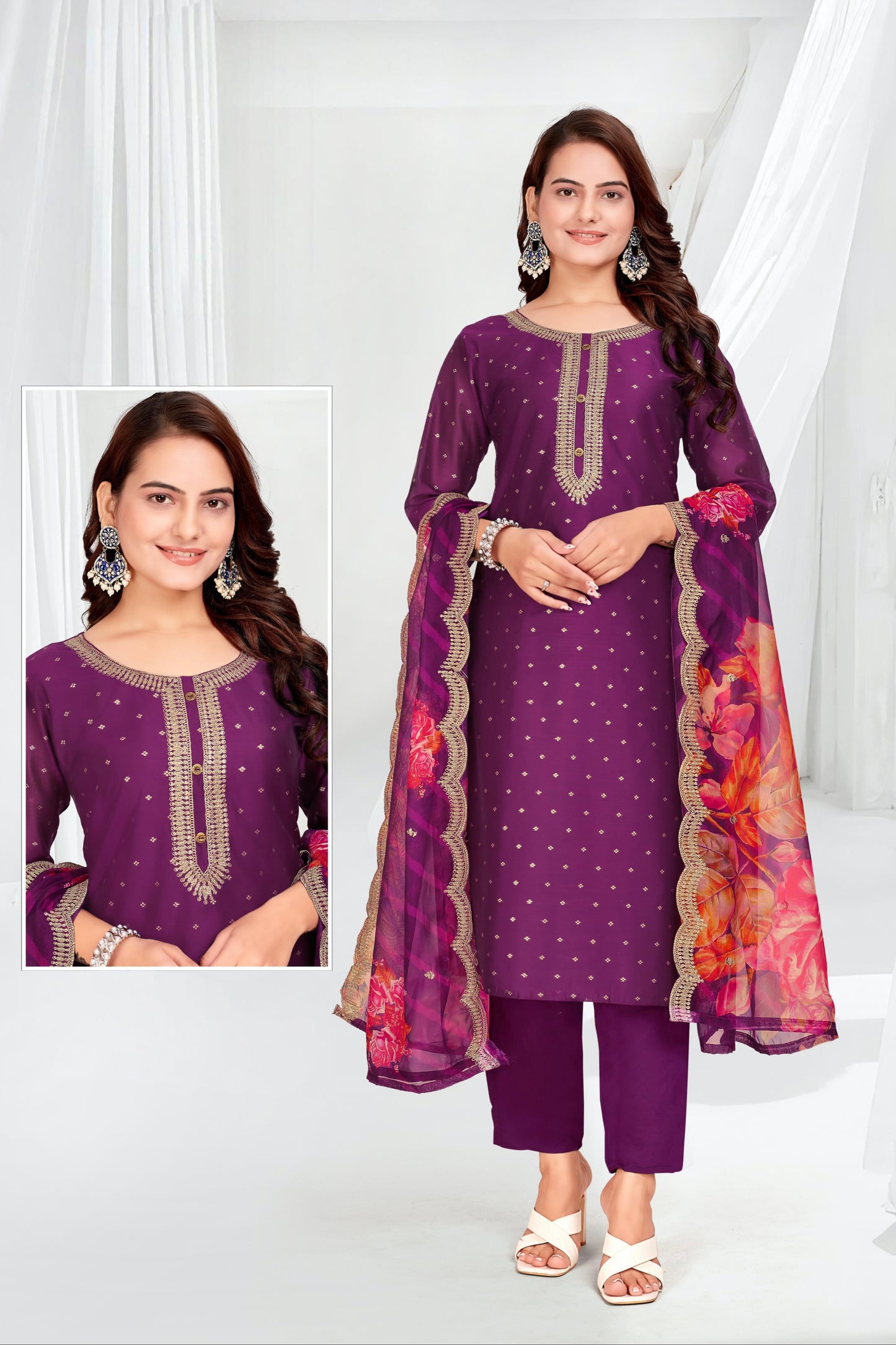 Purple designer salwar suit