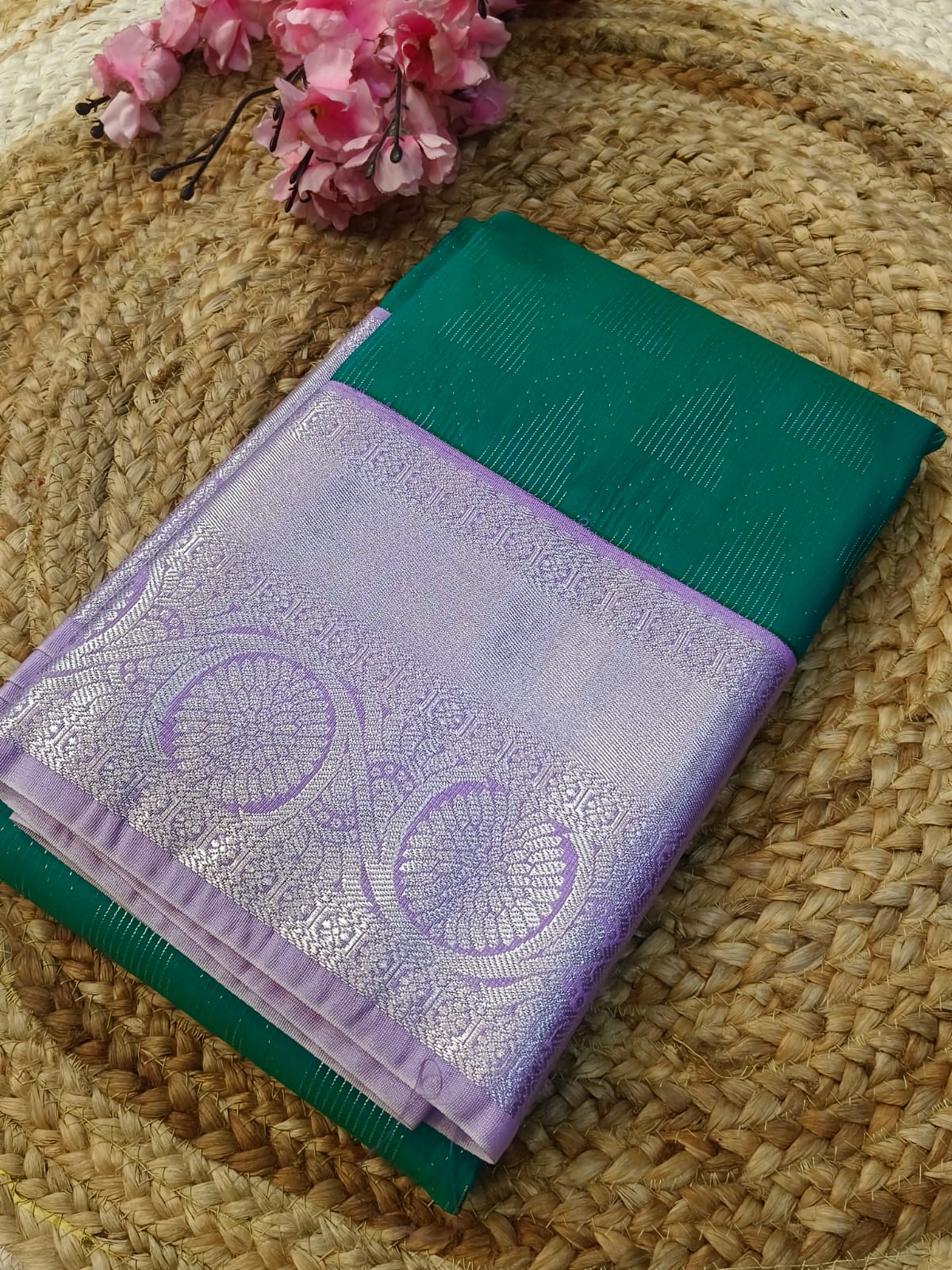 Rama Green kanjivaram silk saree