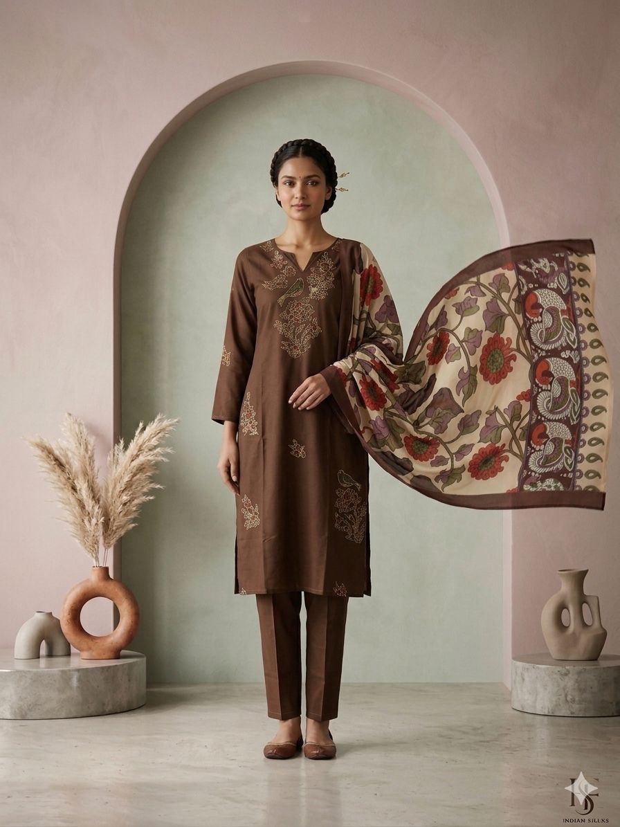Brown blue pure cotton suits