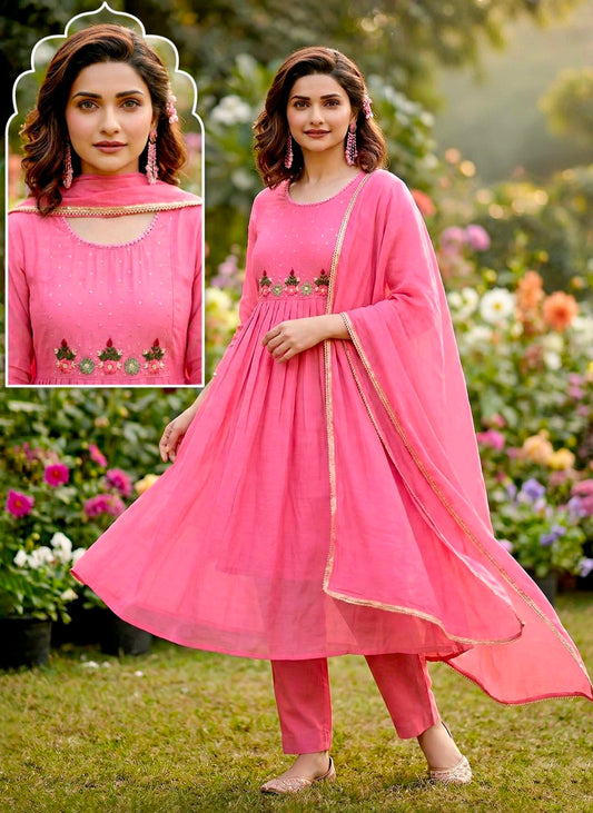 Pink designer Aline suit