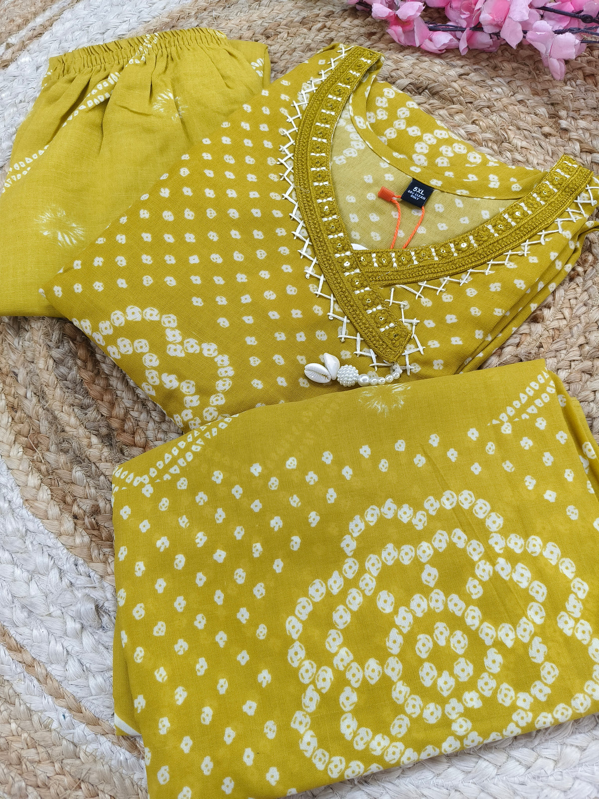 Yellow Cotton sets with duppatta