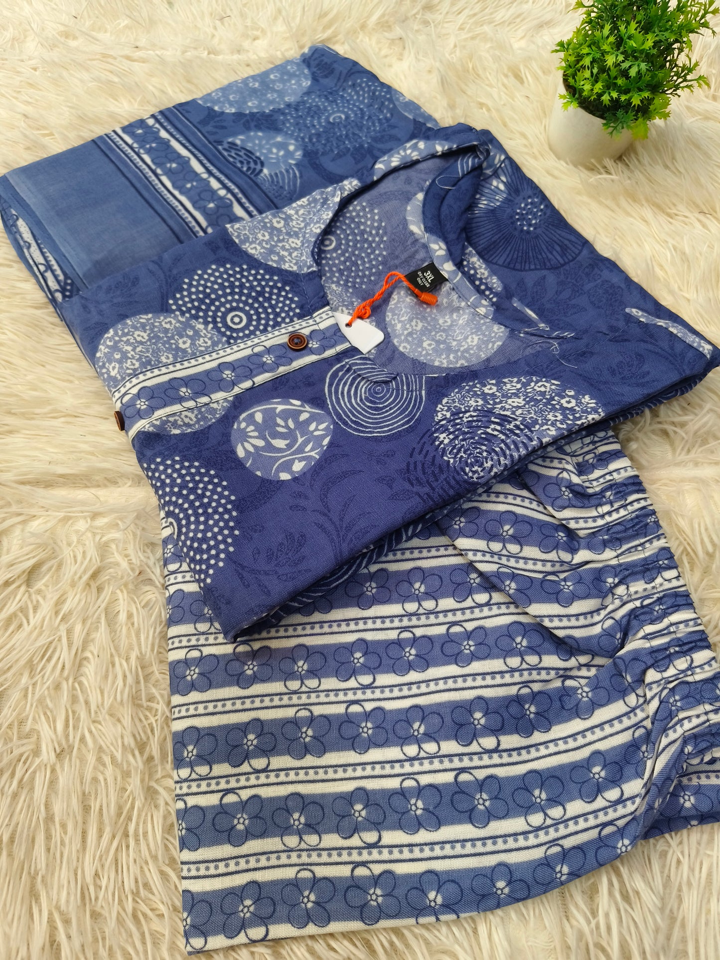 Blue Cotton sets with duppata