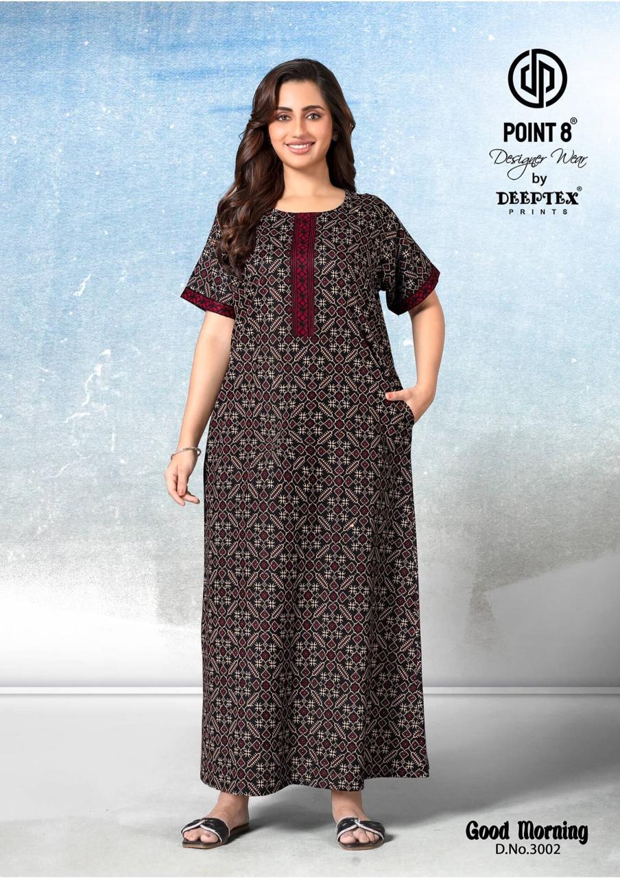 Black Printed Pure cotton Nighty