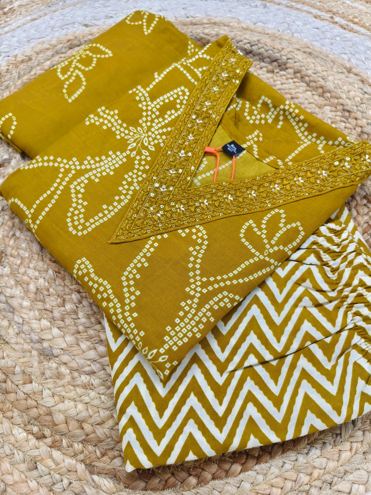 Yellow Cotton sets with duppatta