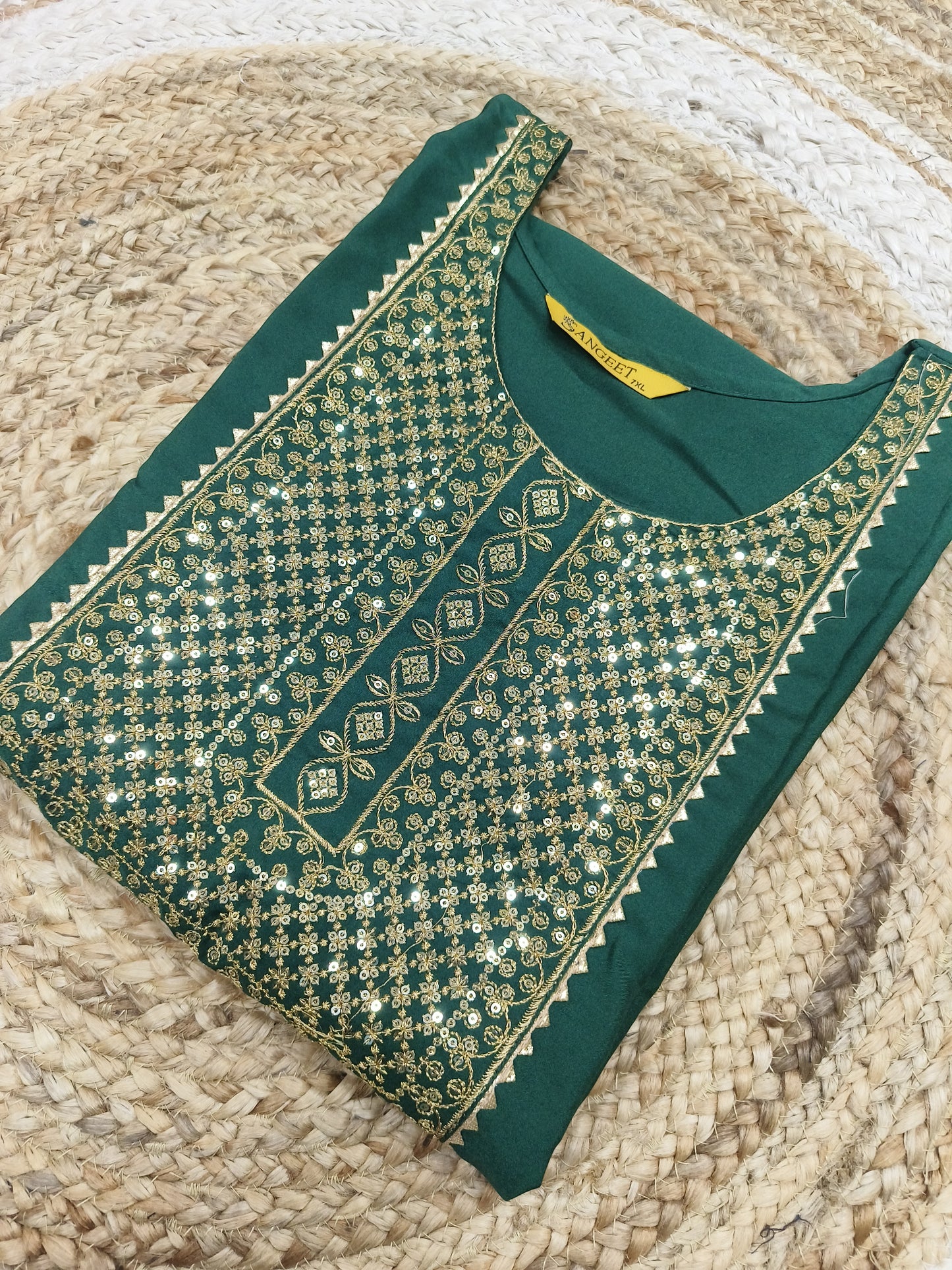 Green Side cut Kurti